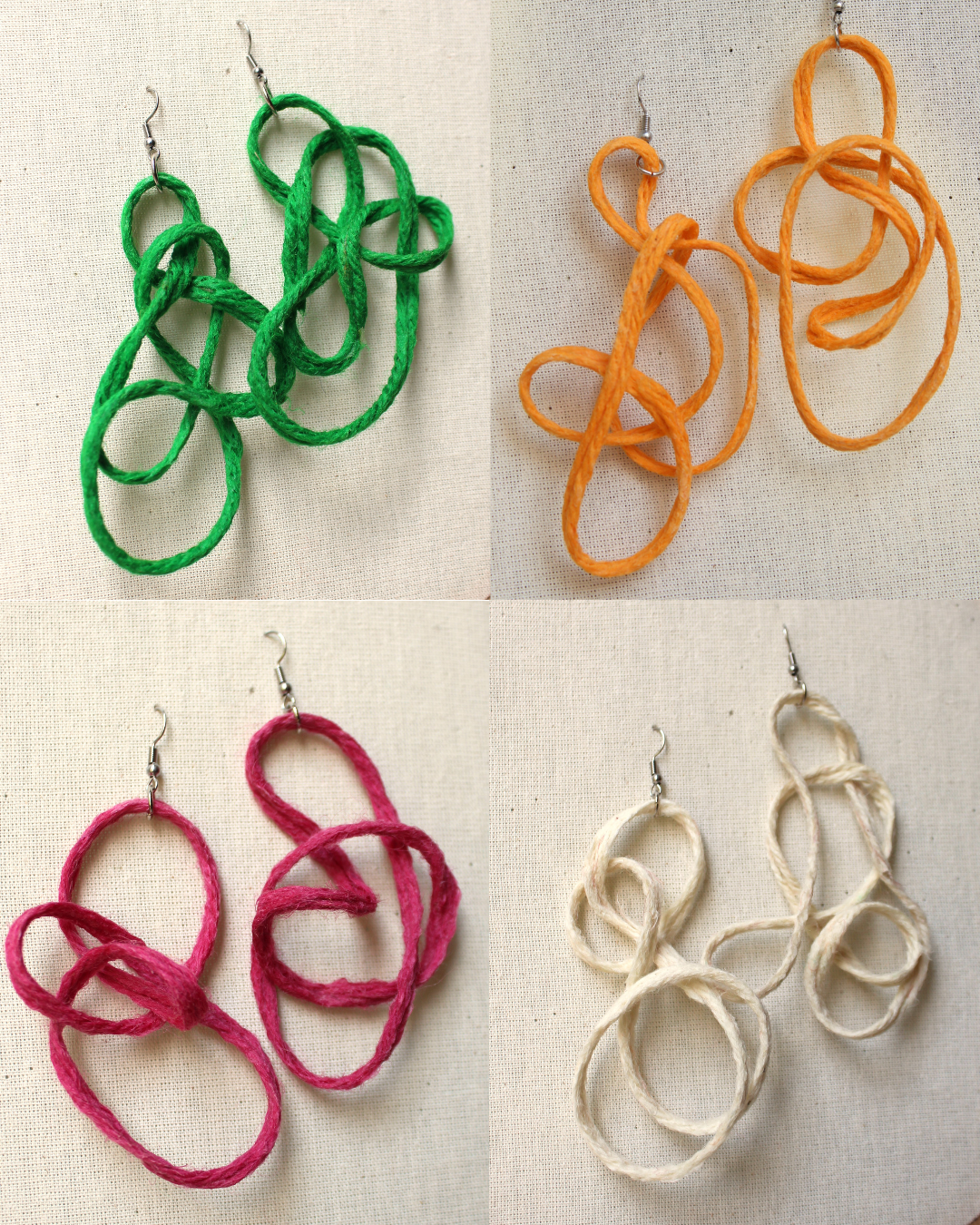 Brincos rabisco em cores diversas